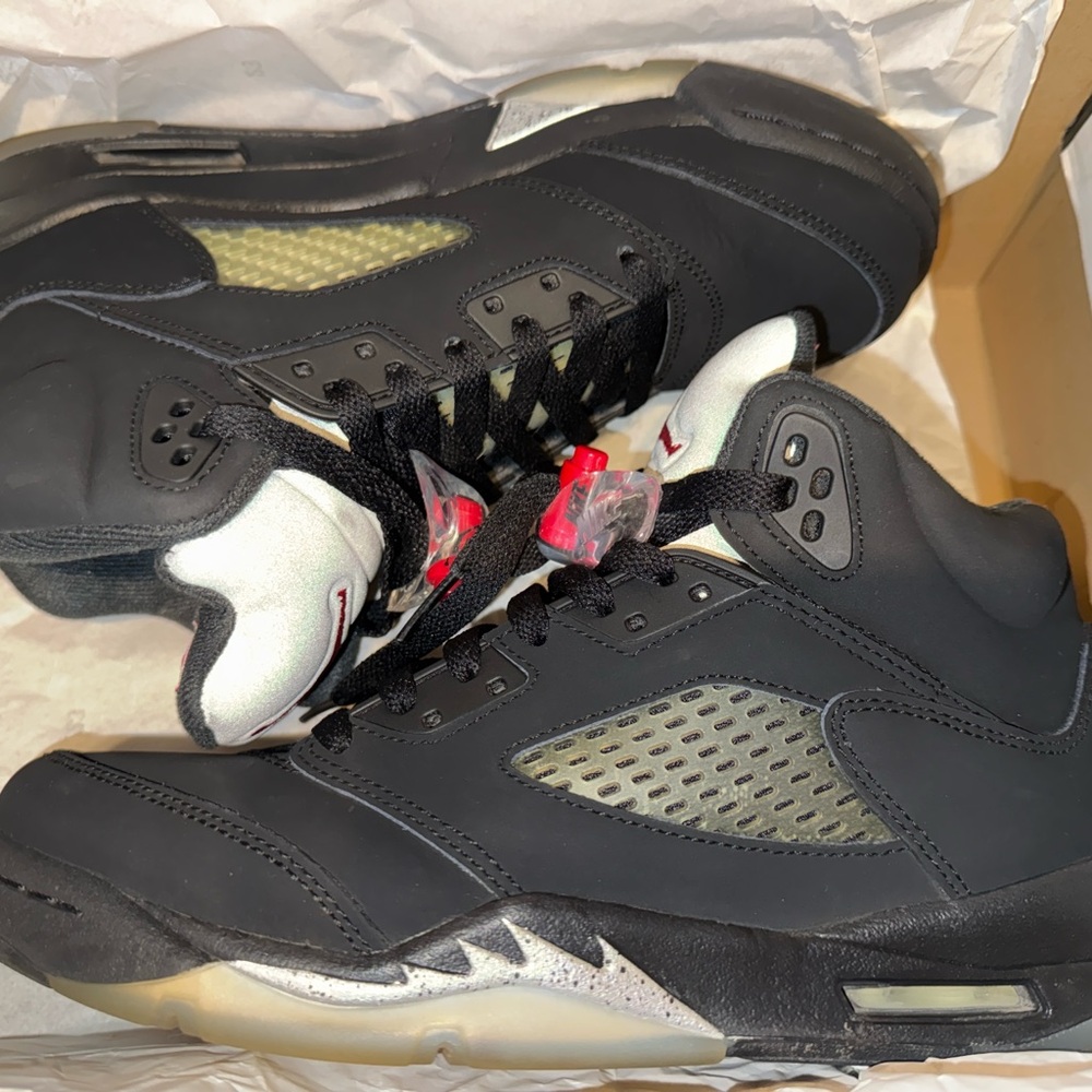 Men's Black and Silver Sneakers